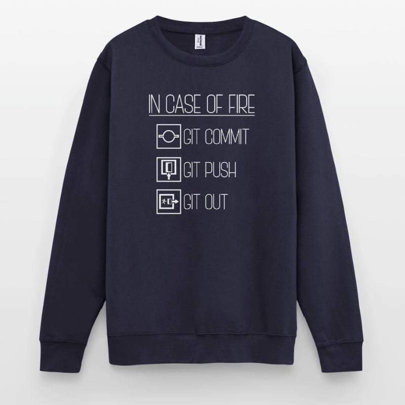 In Case Of Fire Git Commit Coding Programmer Linux Unisex Sweatshirt
