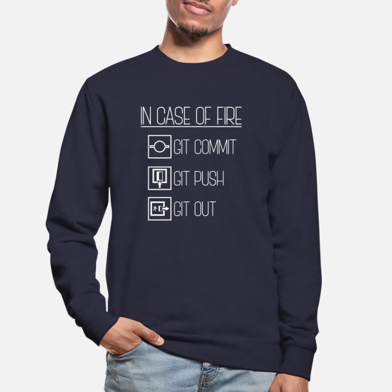 In Case Of Fire Git Commit Coding Programmer Linux Unisex Sweatshirt