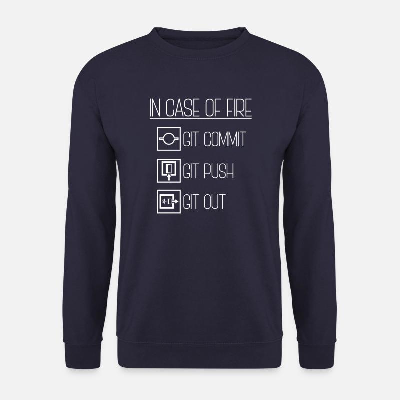 En cas d'incendie Git Commit Coding Programmer Linux - Sweat-shirt Unisexe - marine