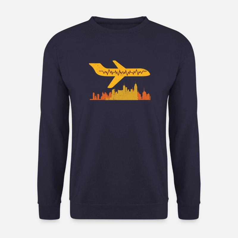 Flugzeug Pilot Pilot Herzschlag fliegen - Unisex Pullover - Navy