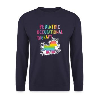 Pädiatrische Ergotherapie OT - Unisex Pullover - Navy - Vorne - Alina (178cm) & Michal (187cm)