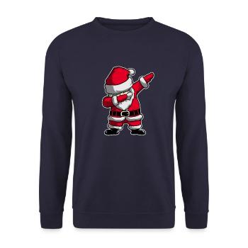 Dabbender Weihnachtsmann Dabbing Santa Geschenk - Unisex Pullover - Navy - Vorne - Alina (178cm) & Michal (187cm)