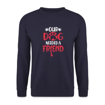 Chien de grossesse - Sweat-shirt Unisexe - marine - Devant - Alina (178cm) & Michal (187cm)