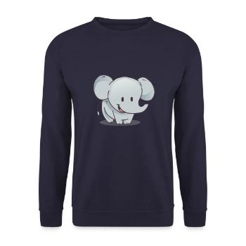 elephant - Unisex Sweatshirt - navy - Front - Alina (178cm) & Michal (187cm)