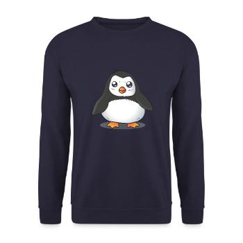 penguin - Unisex Sweatshirt - navy - Front - Alina (178cm) & Michal (187cm)