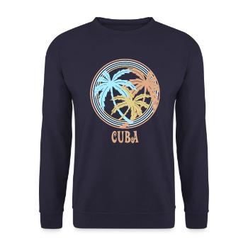 cuba - Unisex Sweatshirt - navy - Front - Alina (178cm) & Michal (187cm)
