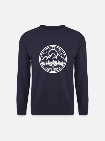 Ich liebe Camping Wandern Hass Menschen - Unisex Pullover - Navy
