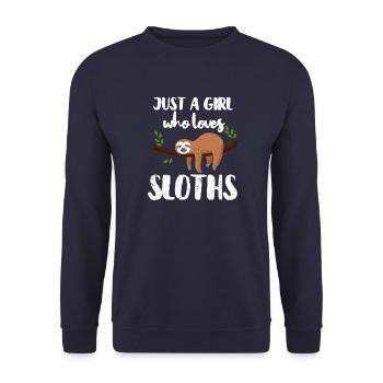 Sloth sloths sloth lover gift - Unisex Sweatshirt - navy - Front - Alina (178cm) & Michal (187cm)