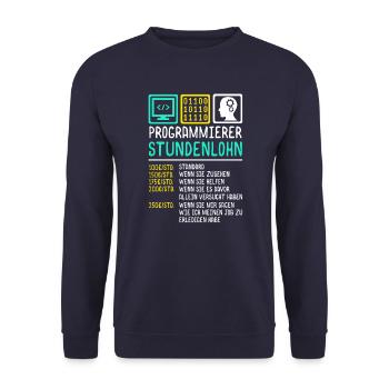 programmer - Unisex Sweatshirt - navy - Front - Alina (178cm) & Michal (187cm)