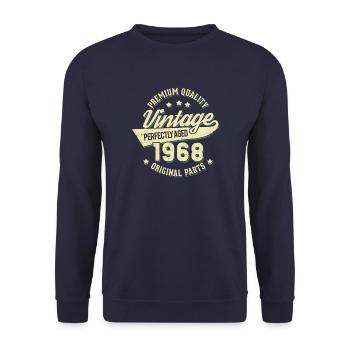 Cadeau d'anniversaire vintage anniversaire vintage 1968 - Sweat-shirt Unisexe - marine - Devant - Alina (178cm) & Michal (187cm)