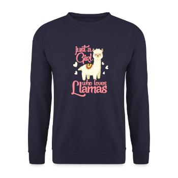lama - Unisex Sweatshirt - navy - Front - Alina (178cm) & Michal (187cm)