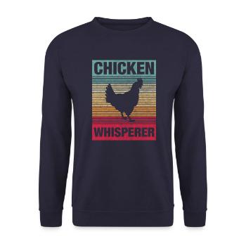 chicken whisperer retro vintage - Unisex Pullover - Navy - Vorne - Alina (178cm) & Michal (187cm)