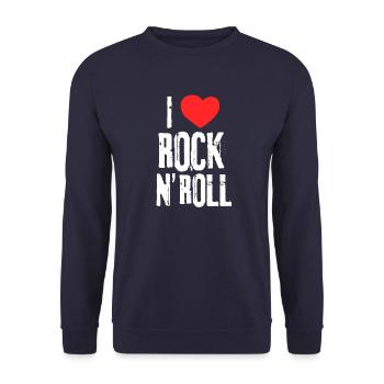 Rock And Roll - Unisex Pullover - Navy - Vorne - Alina (178cm) & Michal (187cm)