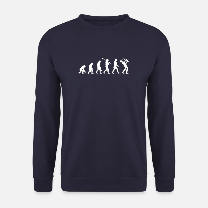 Saxophone Evolution Saxophone Saxophoniste Cadeau - Sweat-shirt Unisexe - marine