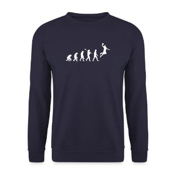 Basketball Evolution Basketballer Gift - Unisex Sweatshirt - navy - Front - Alina (178cm) & Michal (187cm)