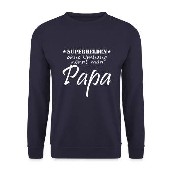 Idée cadeau papa super-héros - Sweat-shirt Unisexe - marine - Devant - Alina (178cm) & Michal (187cm)