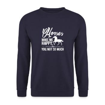 Horse Horses Horse Love Horsewoman Gift - Unisex Sweatshirt - navy - Front - Alina (178cm) & Michal (187cm)