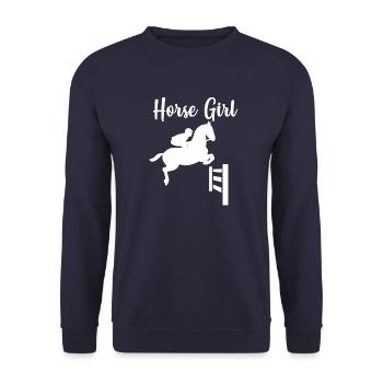 Horse Horses Horse Love Horsewoman Gift - Unisex Sweatshirt - navy - Front - Alina (178cm) & Michal (187cm)