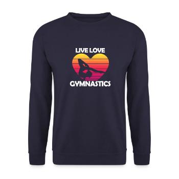 do gymnastics - Unisex Sweatshirt - navy - Front - Alina (178cm) & Michal (187cm)