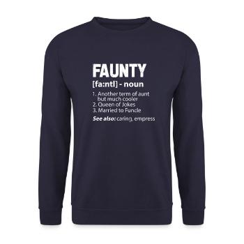 aunt - Unisex Sweatshirt - navy - Front - Alina (178cm) & Michal (187cm)