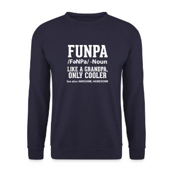 Grandpa Grandpa Opi Funpa Cool Grandpa Gift - Unisex Sweatshirt - navy - Front - Alina (178cm) & Michal (187cm)