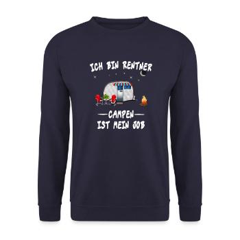 Campen Camping Camper Rentner Design Geschenk Idee - Unisex Pullover - Navy - Vorne - Alina (178cm) & Michal (187cm)
