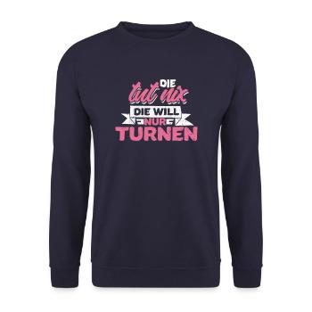 Turnerin - Unisex Pullover - Navy - Vorne - Alina (178cm) & Michal (187cm)