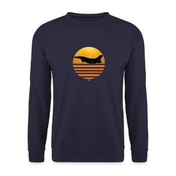F 16 Fighting Falcon Top Gun Maverick - Unisex Pullover - Navy - Vorne - Alina (178cm) & Michal (187cm)