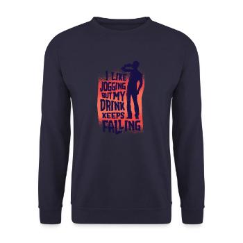 jog - Unisex Sweatshirt - navy - Front - Alina (178cm) & Michal (187cm)