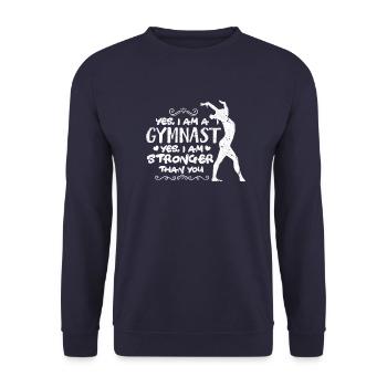 Gymnastique Gymnastique Gymnastique Au Sol Gymnastique Cadeau - Sweat-shirt Unisexe - marine - Devant - Alina (178cm) & Michal (187cm)