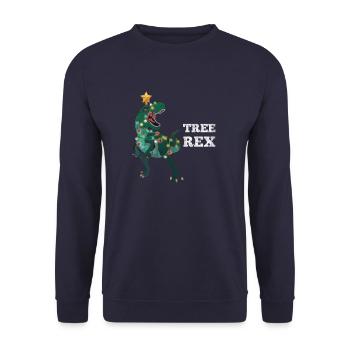 Dino T-Rex Christmas Santa Hat Dinosaure - Sweat-shirt Unisexe - marine - Devant - Alina (178cm) & Michal (187cm)