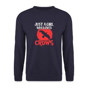 Krähe Girl - Unisex Pullover - Navy - Vorne - Alina (178cm) & Michal (187cm)