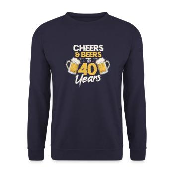40. Geburtstag 40 Jahre Geburtstag Bier Geschenk - Unisex Pullover - Navy - Vorne - Alina (178cm) & Michal (187cm)