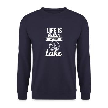 sail - Unisex Sweatshirt - navy - Front - Alina (178cm) & Michal (187cm)