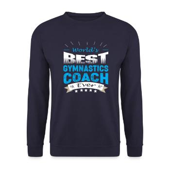 WORLD'S BEST GYMNASTIC COACH EVER - Unisex Pullover - Navy - Vorne - Alina (178cm) & Michal (187cm)