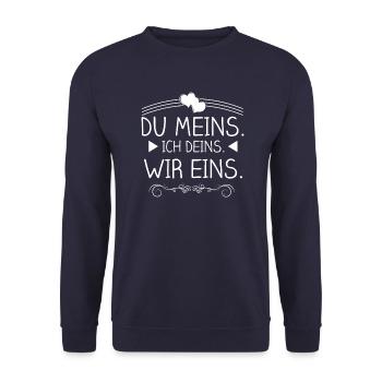 Liebe Shirt · Verliebte Pärchen · Spruch Geschenk - Unisex Pullover - Navy - Vorne - Alina (178cm) & Michal (187cm)