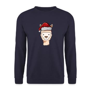 Lama - Unisex Sweatshirt - navy - Front - Alina (178cm) & Michal (187cm)