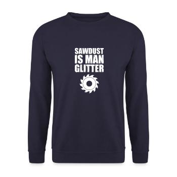 Sawdust joiner carpenter sawing saw gift - Unisex Sweatshirt - navy - Front - Alina (178cm) & Michal (187cm)