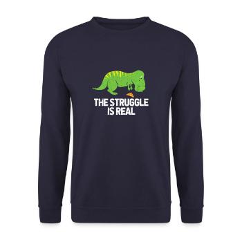 dinosaure - Sweat-shirt Unisexe - marine - Devant - Alina (178cm) & Michal (187cm)