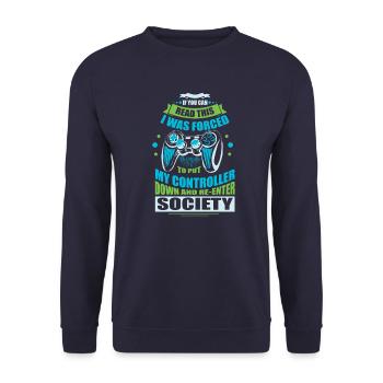 Gamer - Unisex Pullover - Navy - Vorne - Alina (178cm) & Michal (187cm)