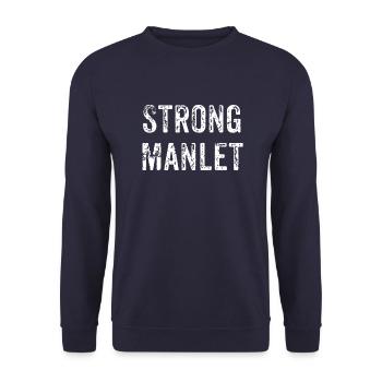 Manlet Meme Dice Strongman Muscle Package Gift - Unisex Sweatshirt - navy - Front - Alina (178cm) & Michal (187cm)