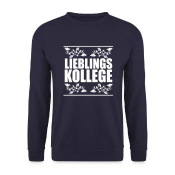 Lieblingskollege Geschenkidee Spruch - Unisex Pullover - Navy - Vorne - Alina (178cm) & Michal (187cm)