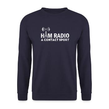 Ham Radio Amateur Radio CW-Morsefunk Radio Nerd - Unisex Sweatshirt - navy - Front - Alina (178cm) & Michal (187cm)