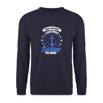 Boot Kapitän Segelboot Motorboot See Geschenk - Unisex Pullover - Navy - Vorne - Alina (178cm) & Michal (187cm)