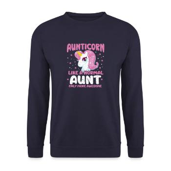 aunt - Unisex Sweatshirt - navy - Front - Alina (178cm) & Michal (187cm)
