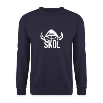 Wikinger - Unisex Pullover - Navy - Vorne - Alina (178cm) & Michal (187cm)