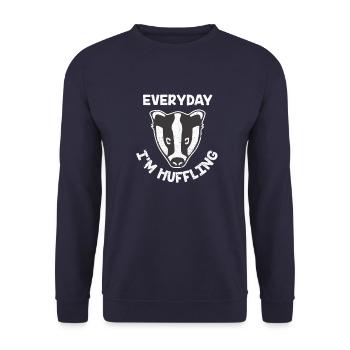 Badger - Unisex Sweatshirt - navy - Front - Alina (178cm) & Michal (187cm)