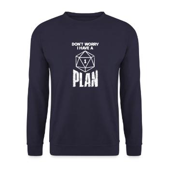 D20 DM Fantasy Gaming Dice Game Gift - Unisex Sweatshirt - navy - Front - Alina (178cm) & Michal (187cm)