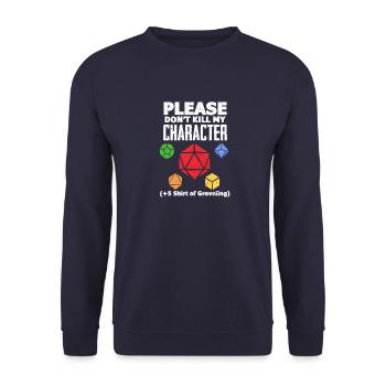 D20 Dice Game Fantasy Gaming DM Gift - Unisex Sweatshirt - navy - Front - Alina (178cm) & Michal (187cm)