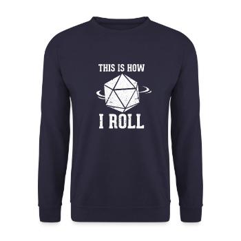 D20 DM Dice Board Game Fantasy Gaming Gift - Unisex Sweatshirt - navy - Front - Alina (178cm) & Michal (187cm)
